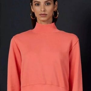 NWT Cotton Citizen Milan Hibiscus coral colored turtleneck slightly cropped fit!
